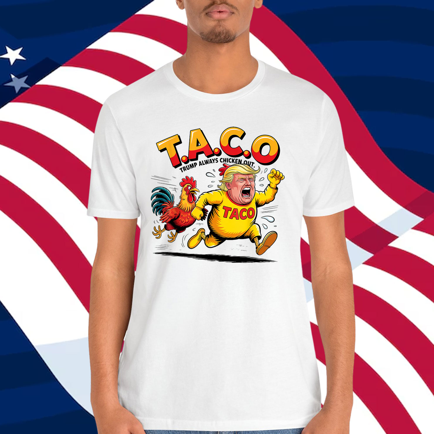 Funny Taco Trump Always Chickens Out Shirt