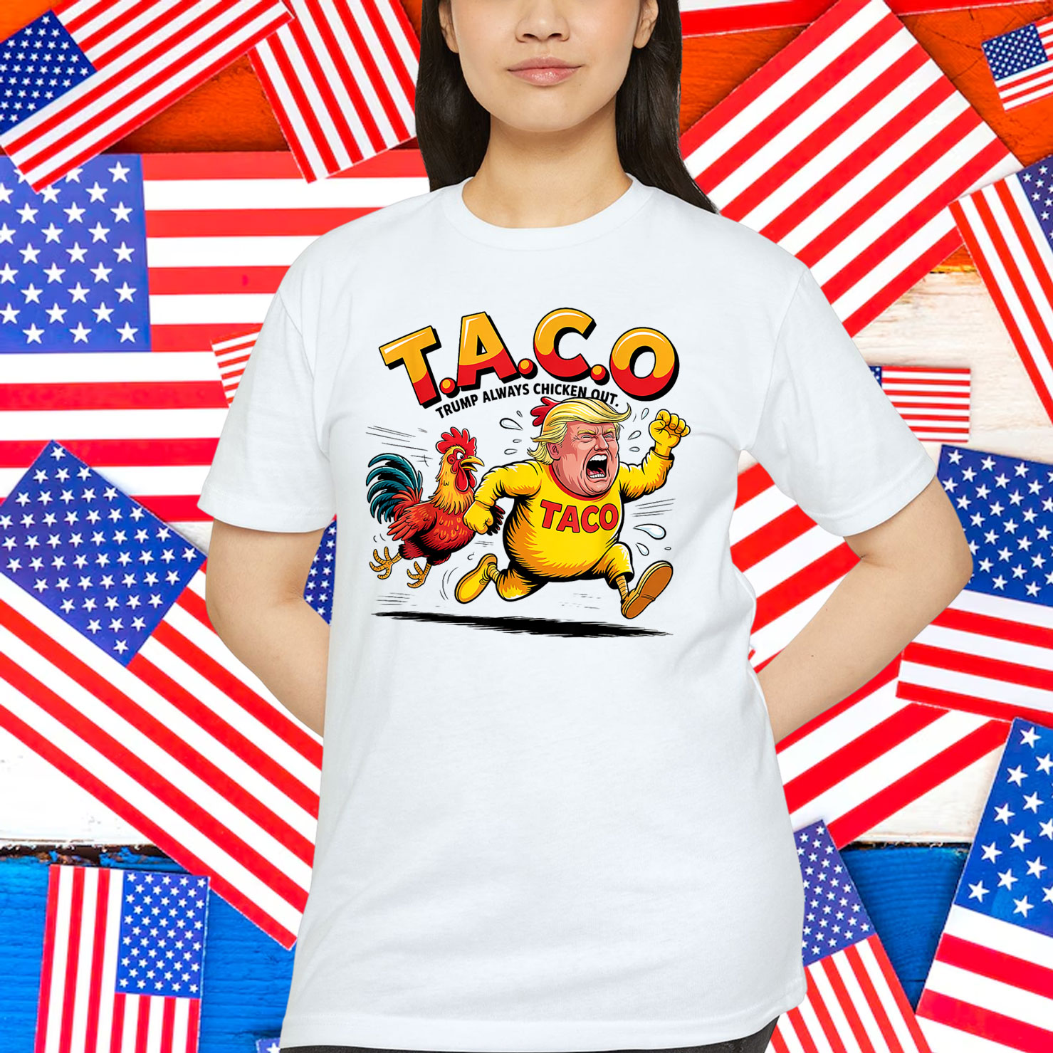 Funny Taco Trump Always Chickens Out Shirt