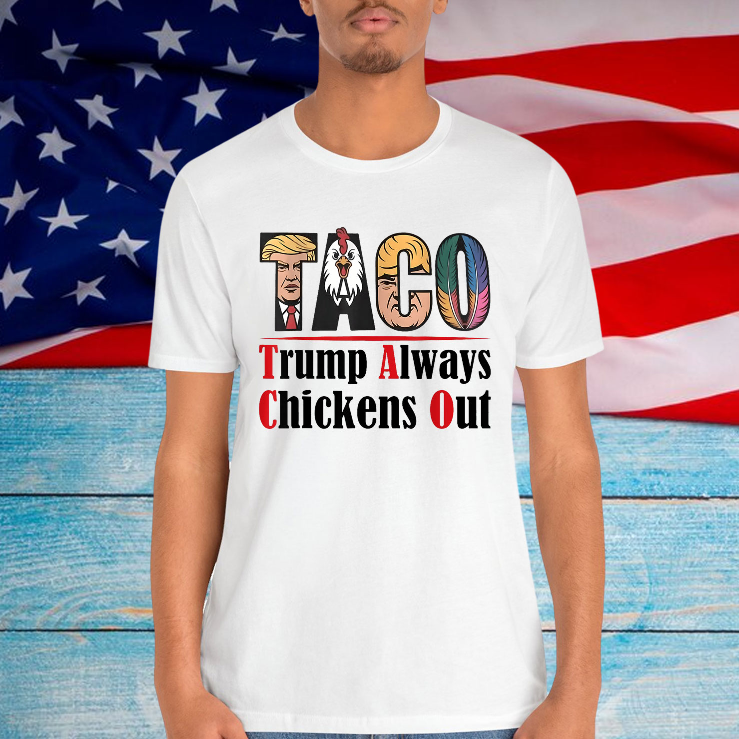 Funny Taco Trump Always Chickens Out Shirt