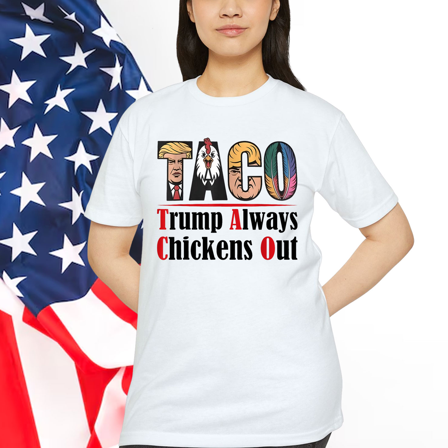 Funny Taco Trump Always Chickens Out Shirt
