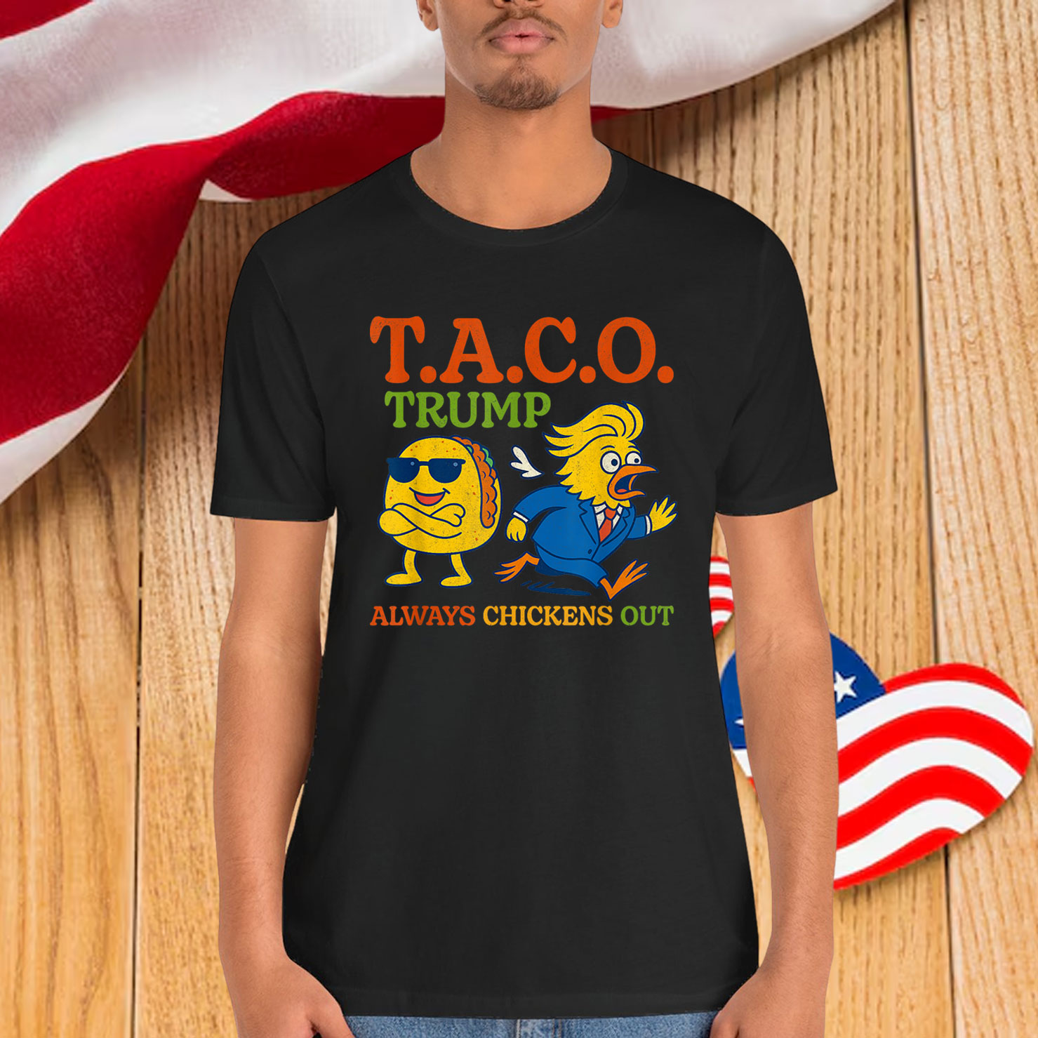Funny Taco Trump Always Chickens Out Shirt