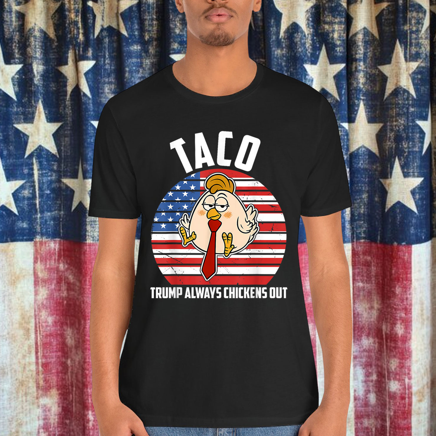 Taco Trump Always Chickens Out Humor Shirt