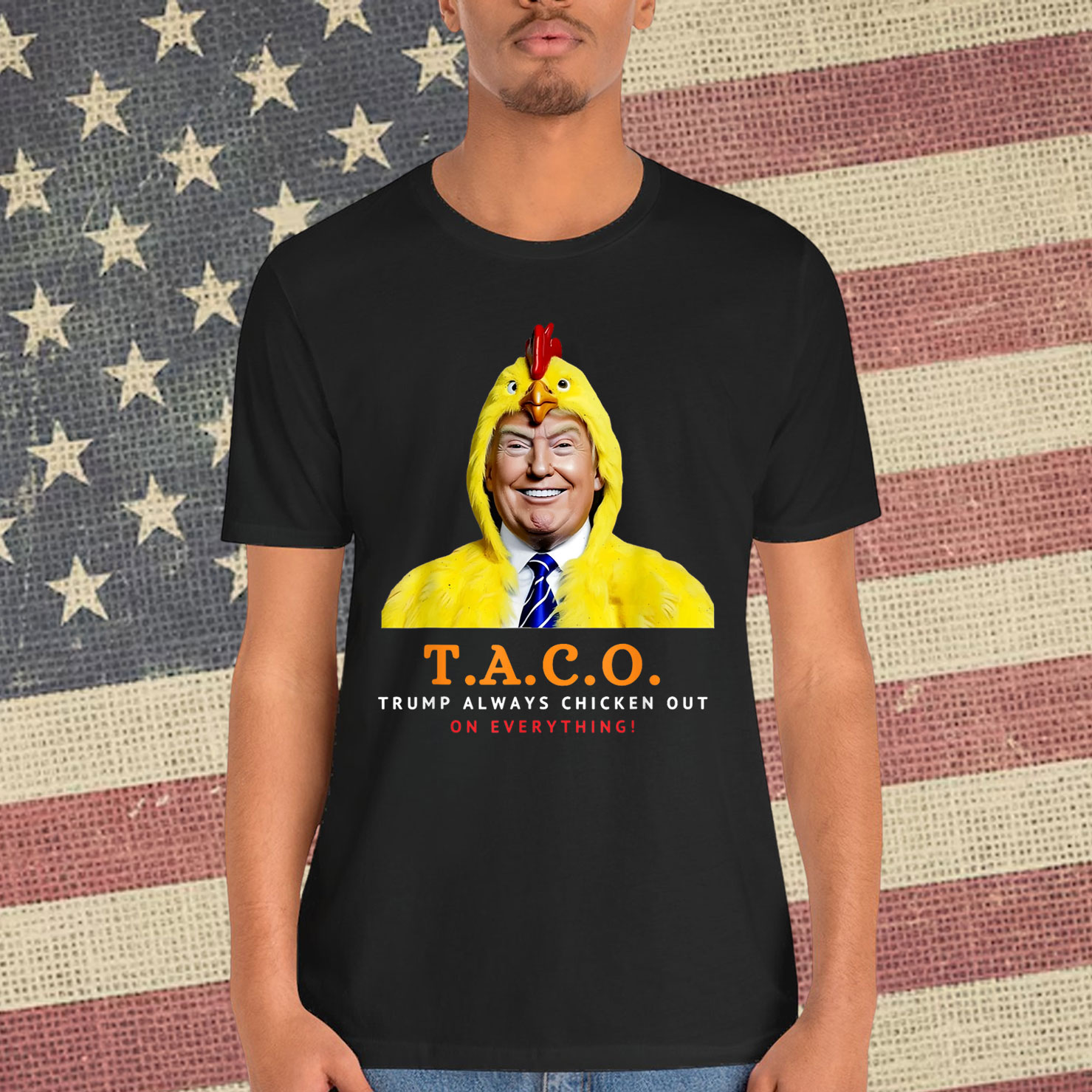 Let's Go Taco Trump Chickens Out Funny Chicken Shirt