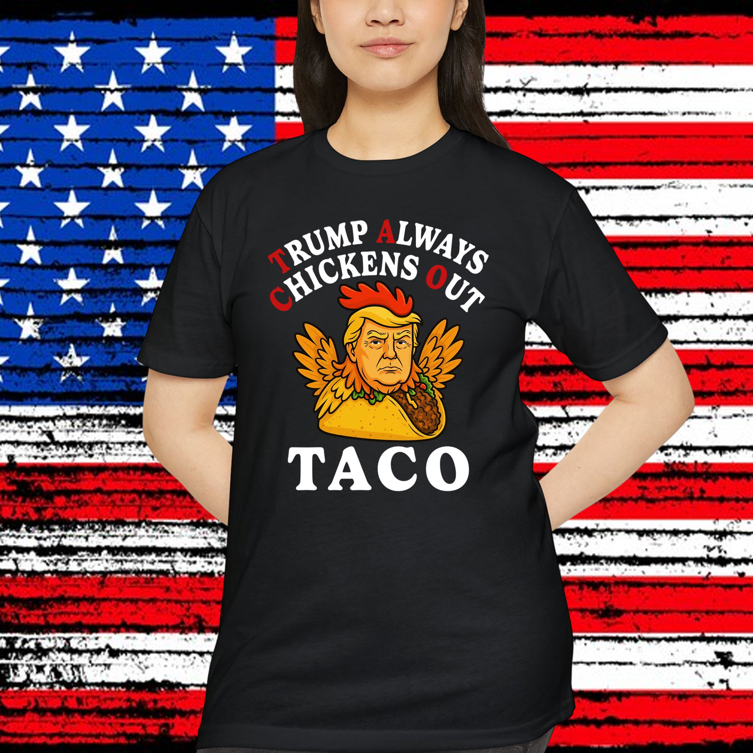 Let's Go Taco Trump Always Chickens Out Shirt