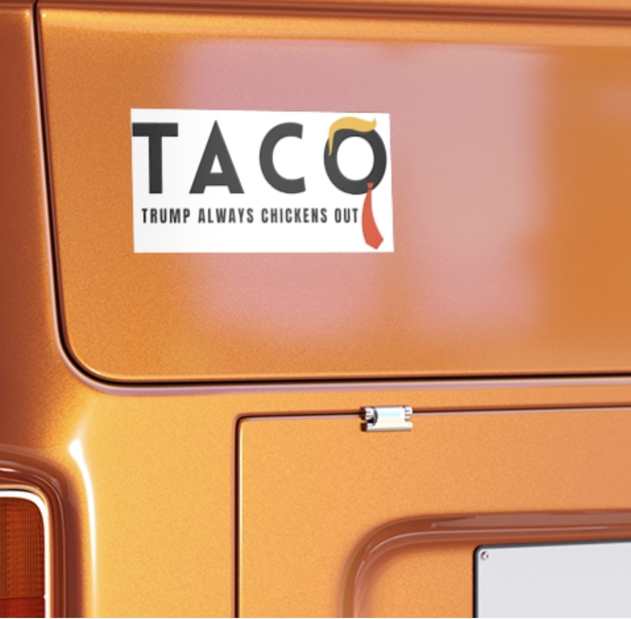 Taco Trump Always Chickens Out Sticker