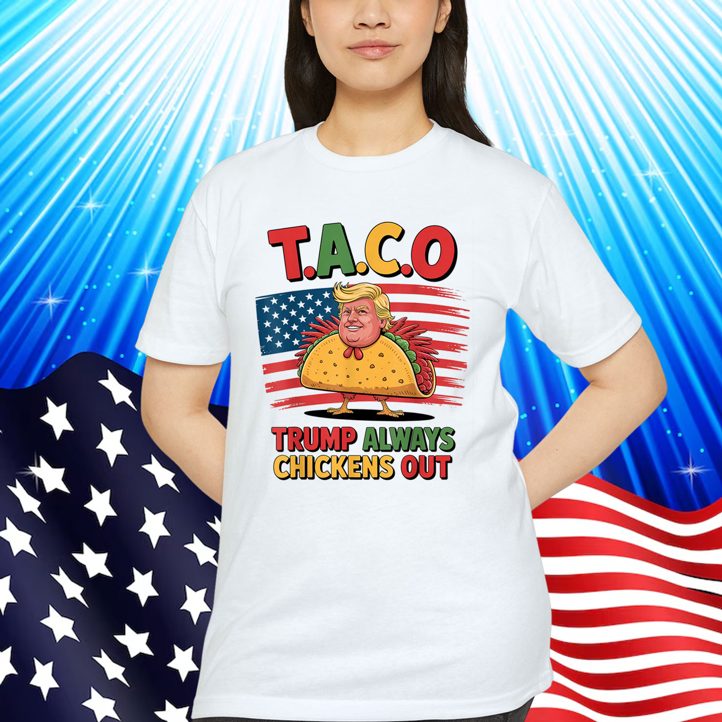 Let's Go Always Taco Trump Always Chickens Funny Out T-Shirt