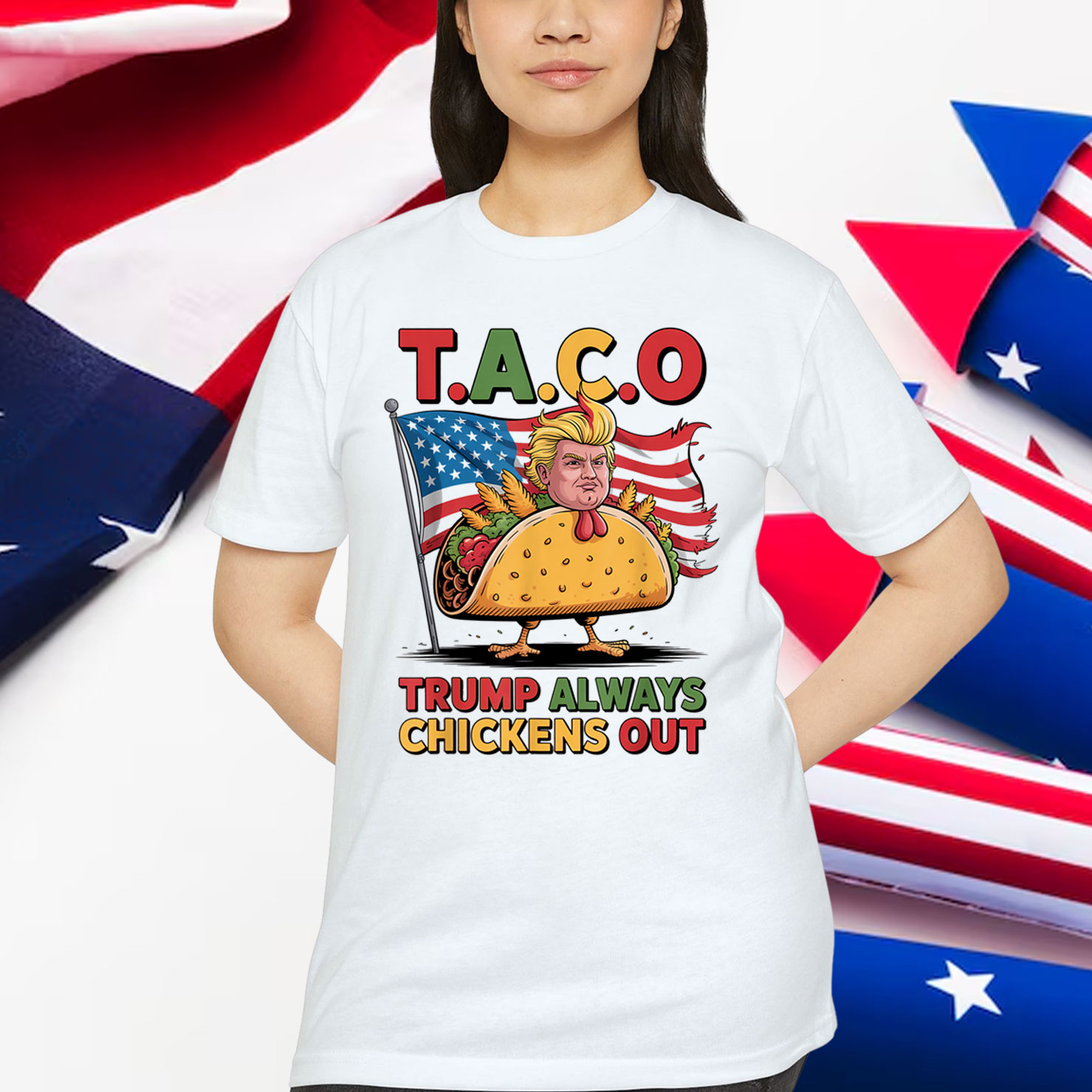 Funny Taco Chickens Trump Out T-Shirt
