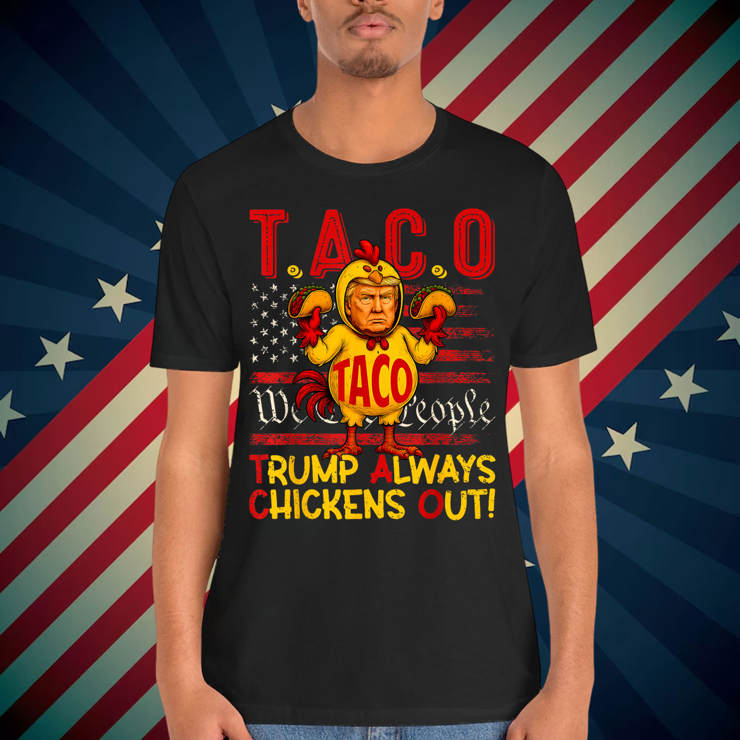 Let's Go Funny Trump Taco Always Chickens Out T-Shirt
