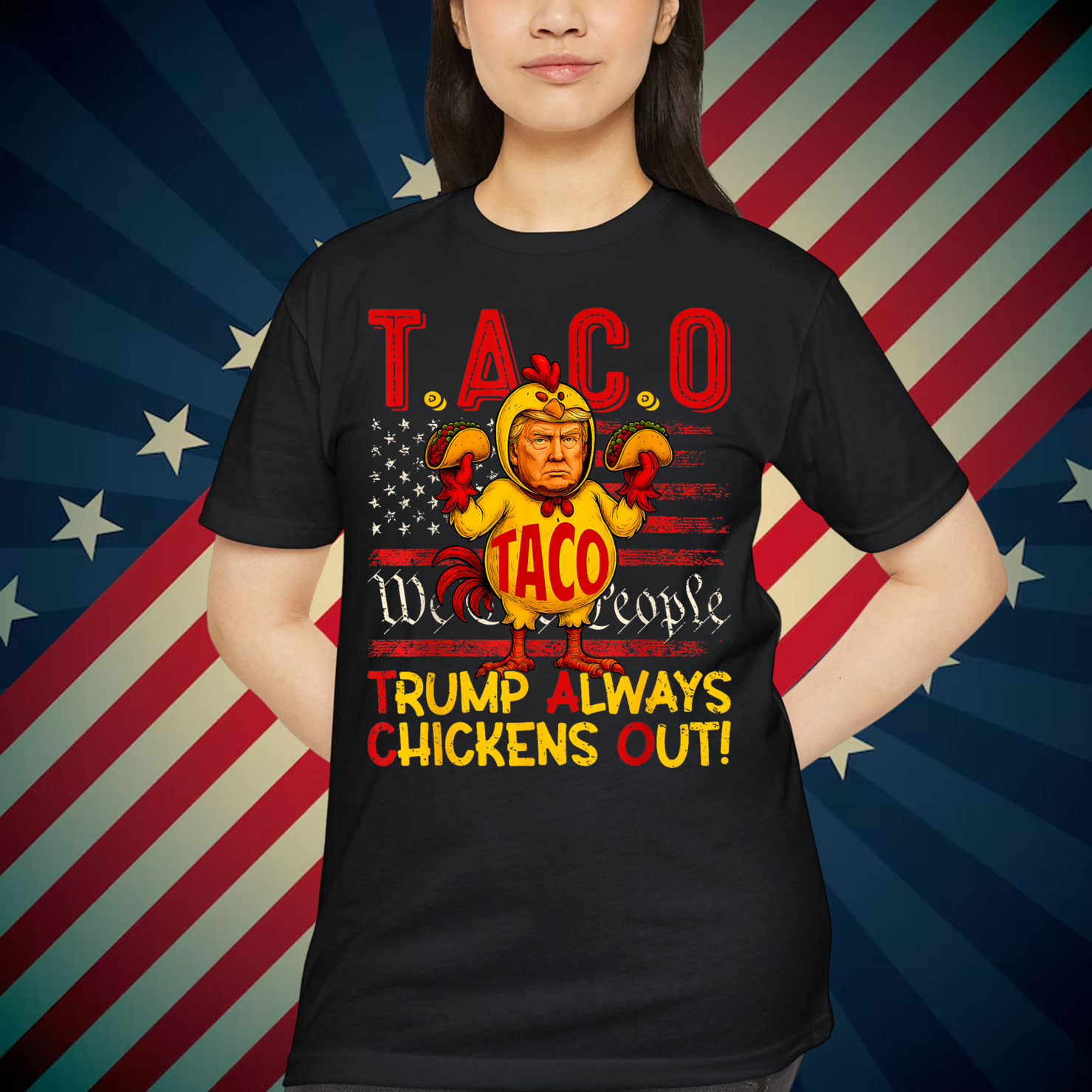 Let's Go Funny Trump Taco Always Chickens Out T-Shirt