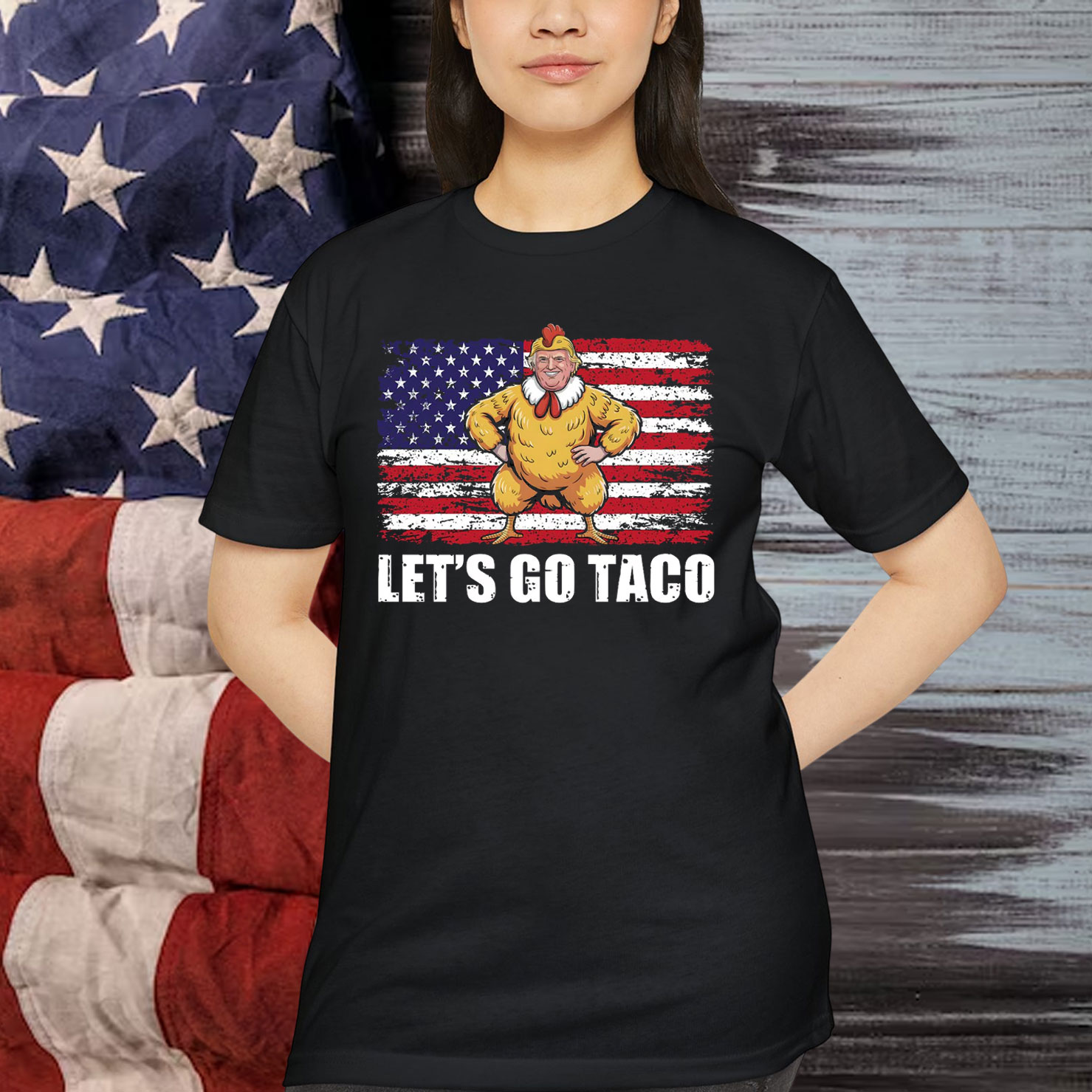 Let's Go Taco Funny Donald Trump Always Chickens Out T-Shirt