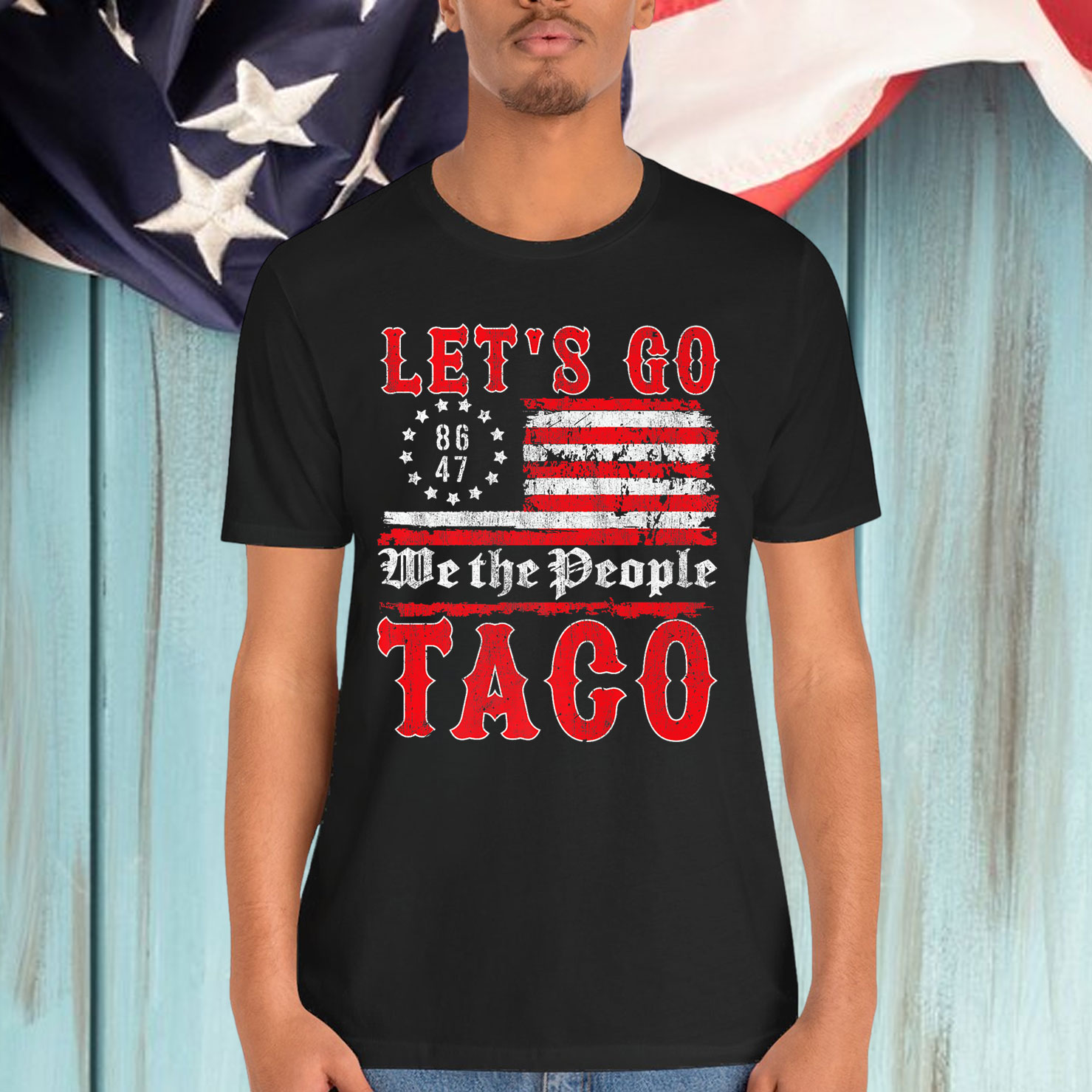 Let's Go Taco Funny Trump Always Chickens Out Premium T-Shirt