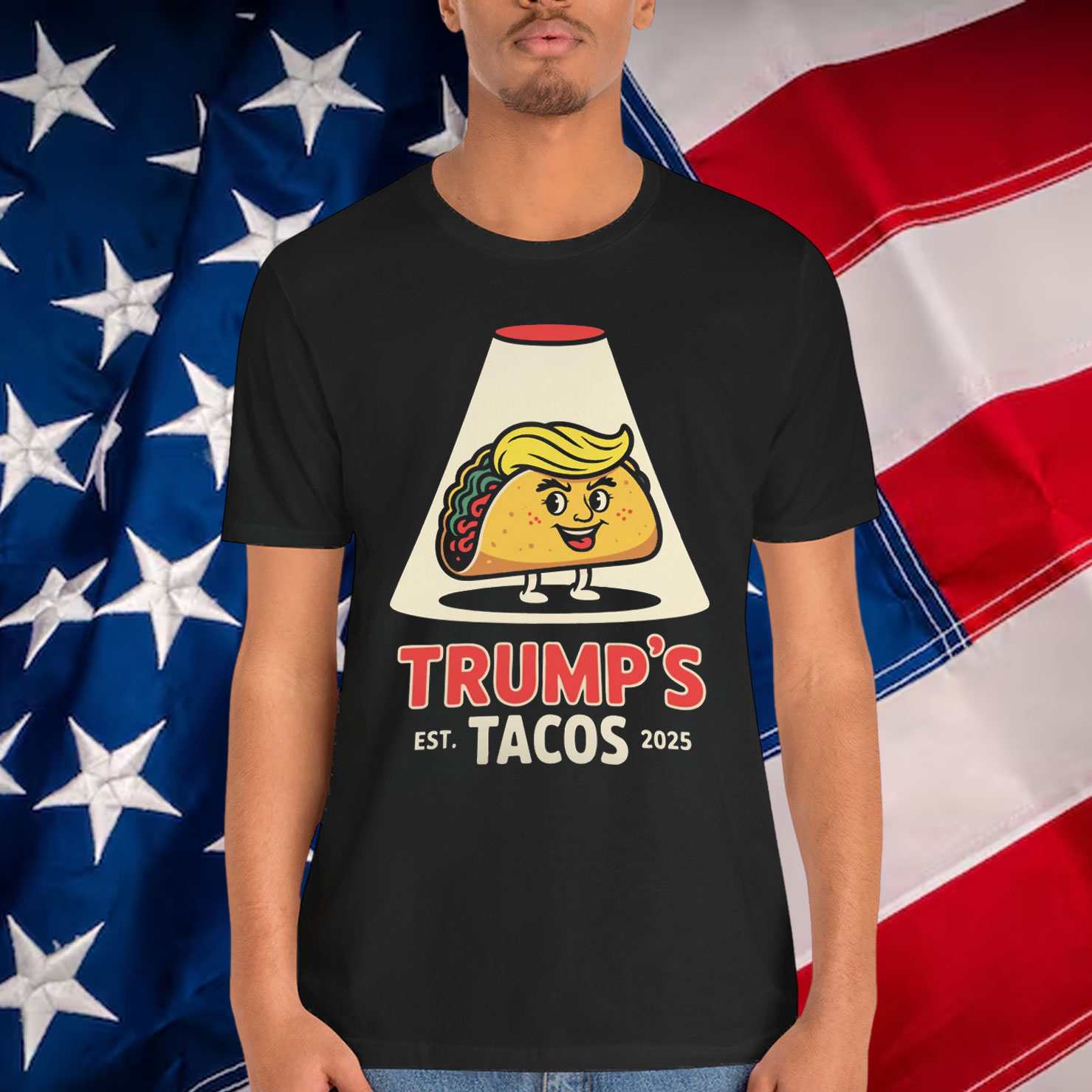 Trump Taco Parody Retro Cartoon Throw Pillow T-Shirt