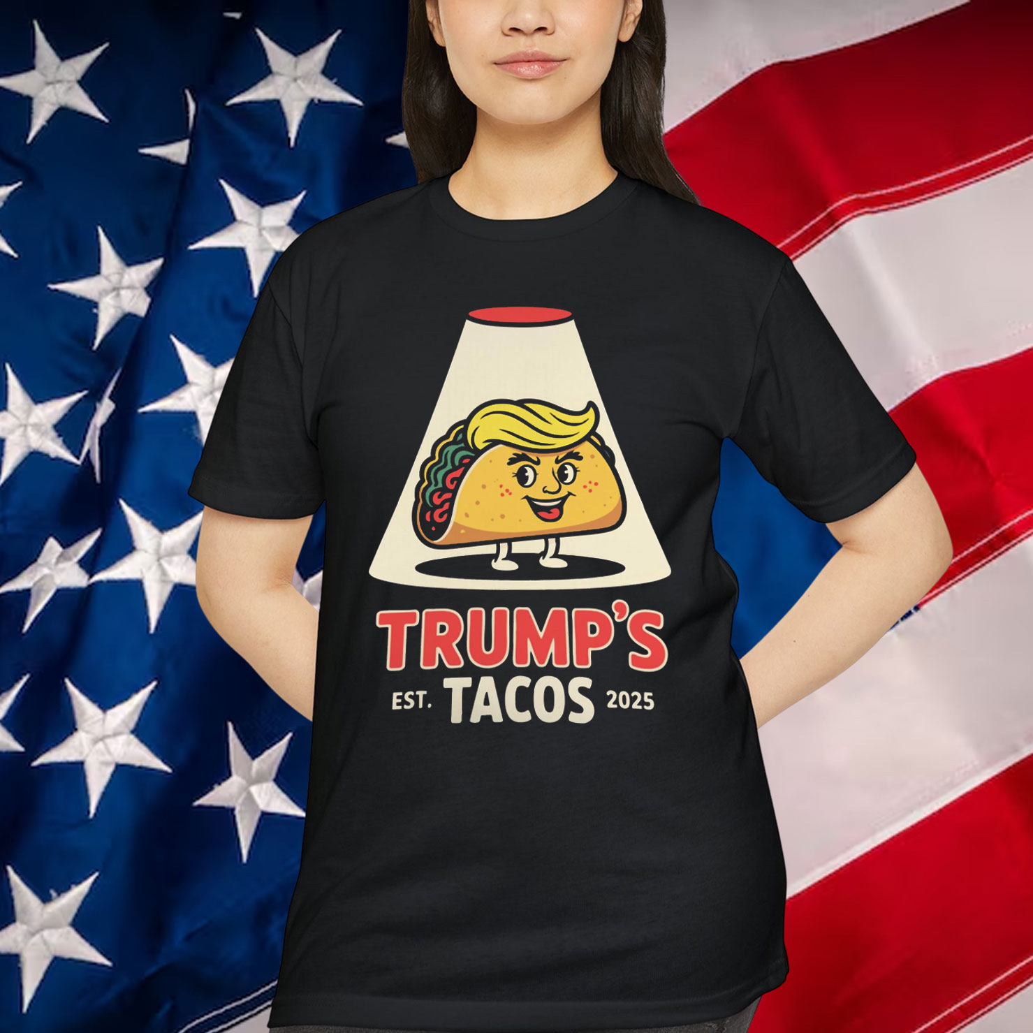 Trump Taco Parody Retro Cartoon Throw Pillow T-Shirt