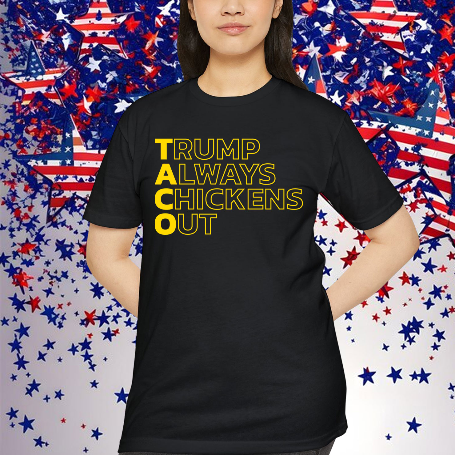 Let's Go Taco Trump Always Chickens Out Funny T-Shirt