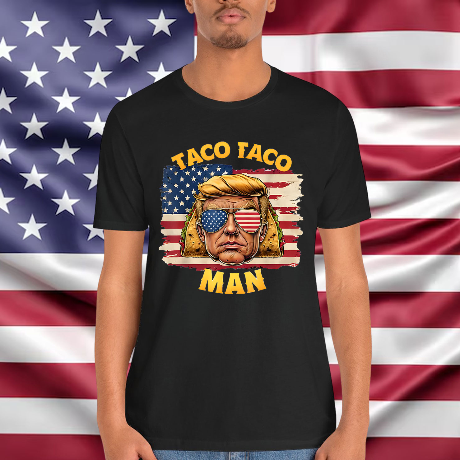 Taco Man Funny Trump Always Chickens Out T-Shirt