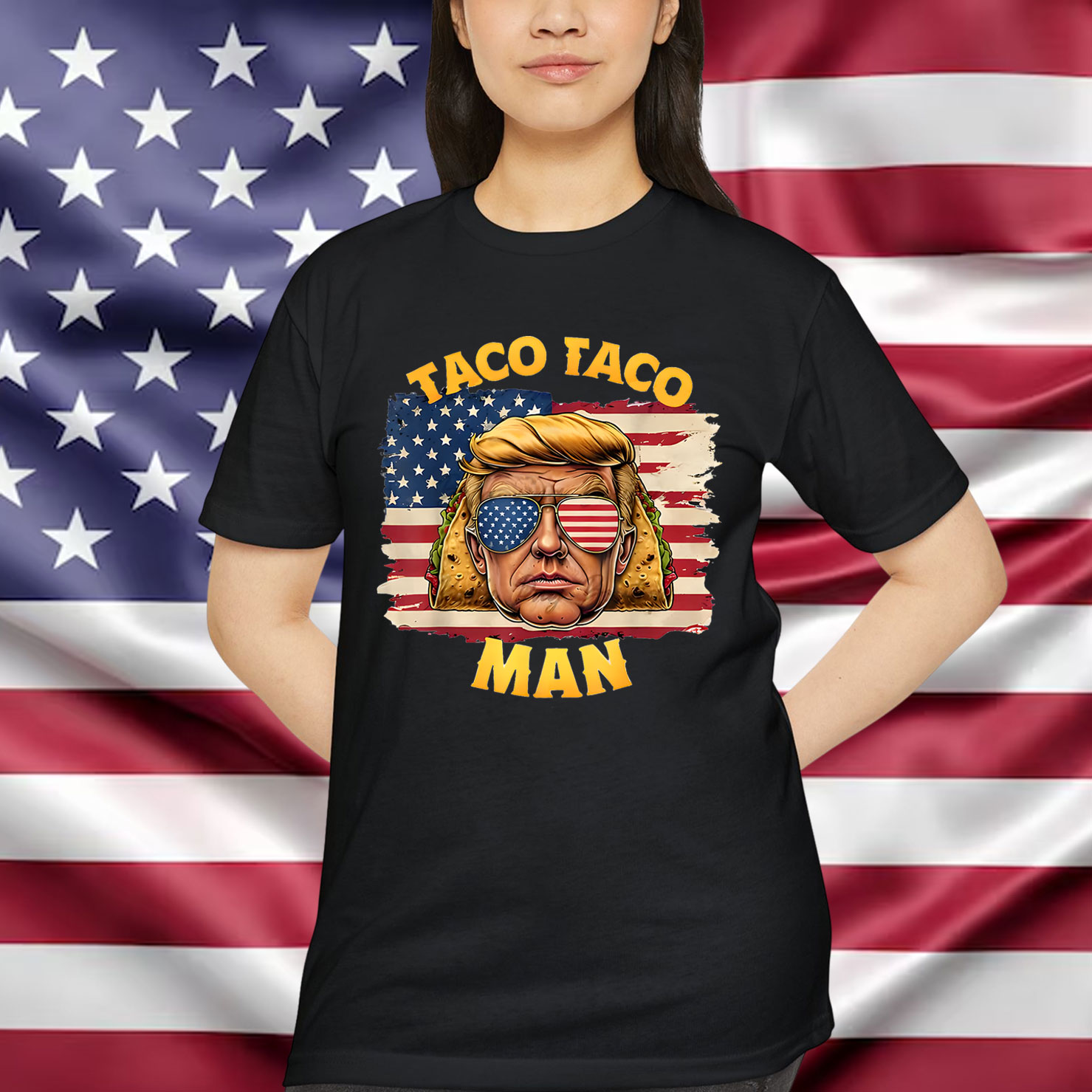 Taco Man Funny Trump Always Chickens Out T-Shirt
