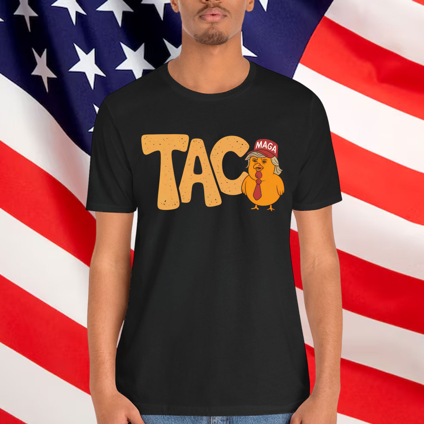 Taco Trump Always Chickens Out Funny Trendy Chicken T-Shirt