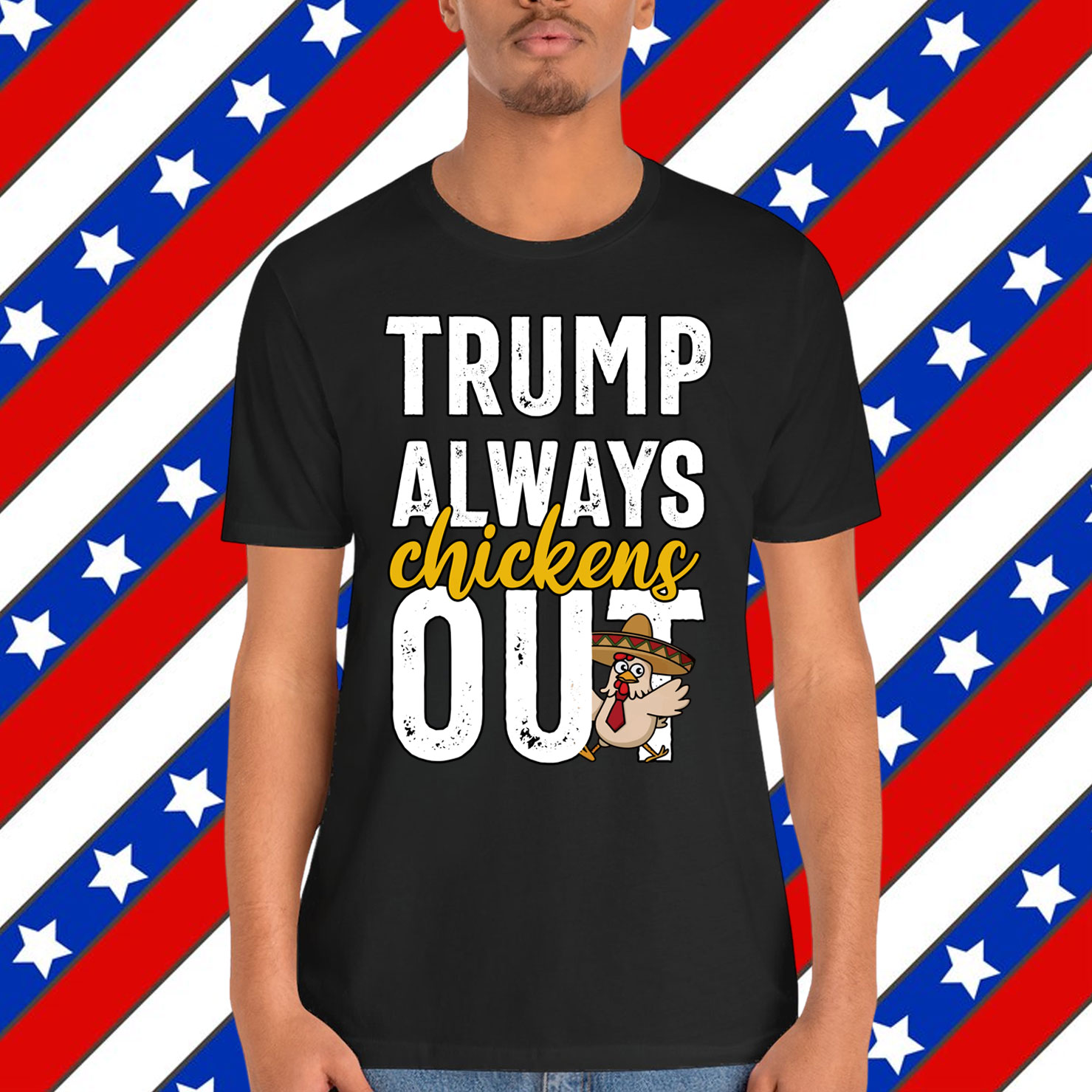 Taco Trump Always Chickens Out Funny Trendy T-Shirt