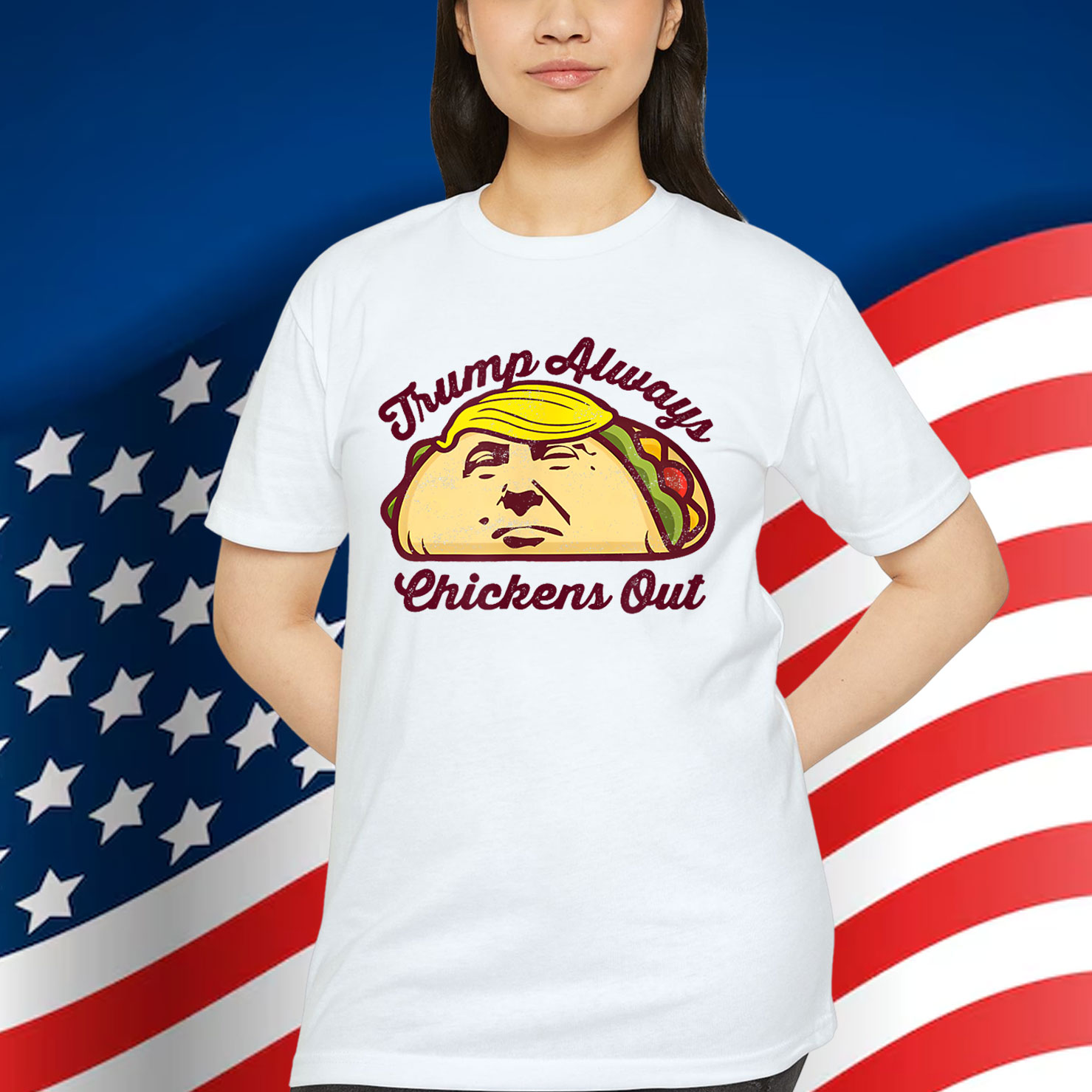 Taco Trump Always Chickens Out Great Again T-Shirt