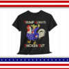 Trump Always Chickens Out Funny Embroidered T-Shirt