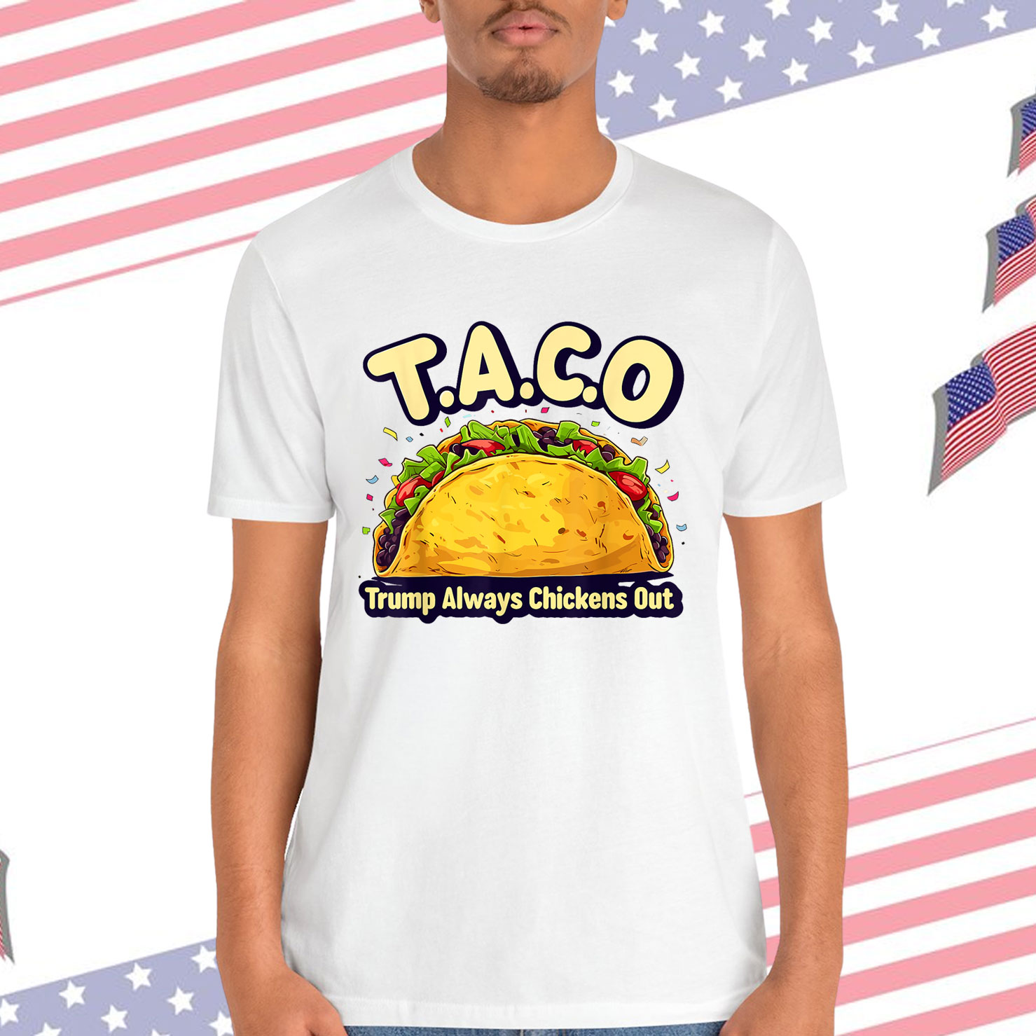 Let's Go Taco Trump Always Chickens Out Funny T-Shirt
