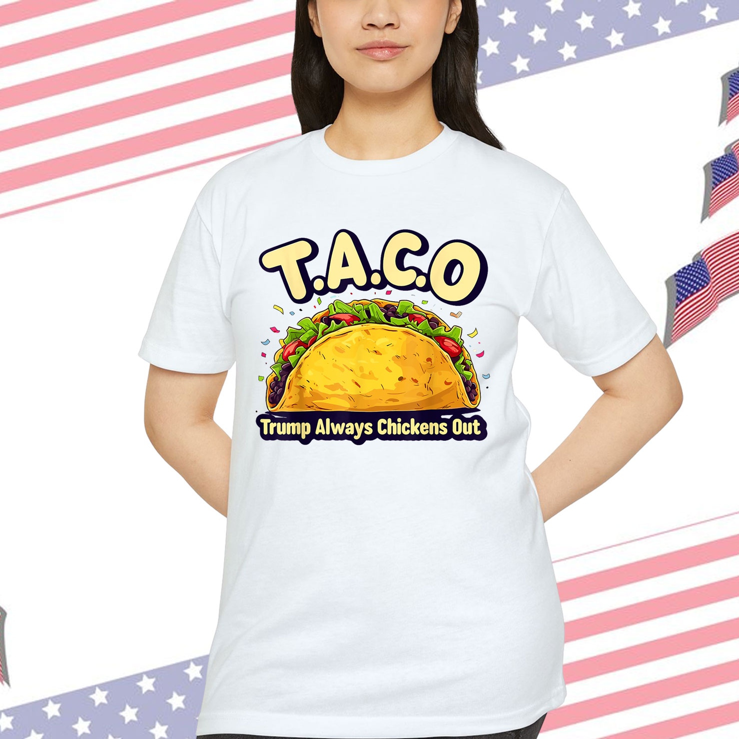 Let's Go Taco Trump Always Chickens Out Funny T-Shirt