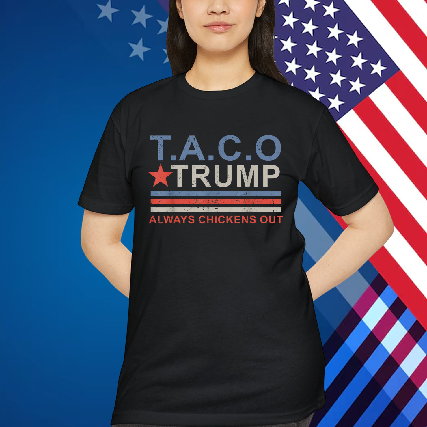 Let's Go Trump Always Chickens Out Funny T-Shirt