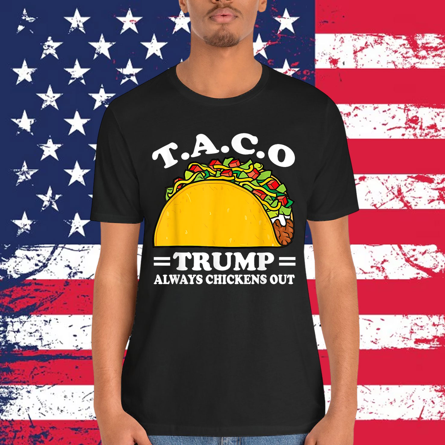 Let's Go Trump Always Chickens Out Taco Funny T-Shirt