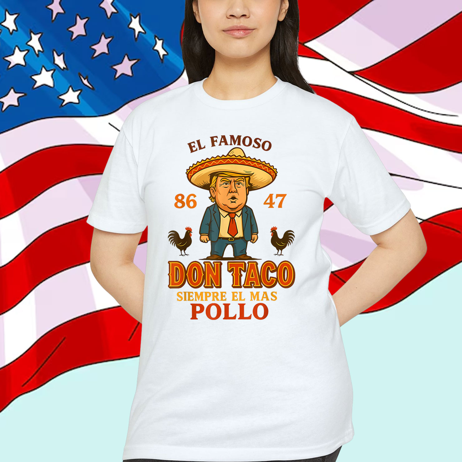 Let's Go Taco Trump Always Chickens Out Funny T-Shirt